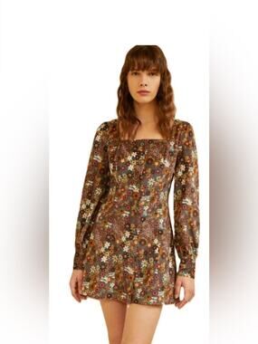 Cider Floral Mini Dress NWT Square Neck Long Sleeve Cottagecore Size XL